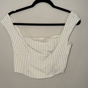 White Striped Women's Top
